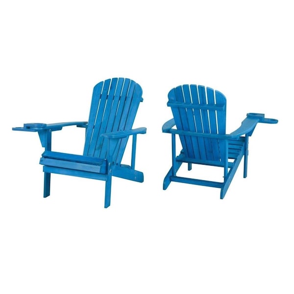 Bold Fontier Earth Collection Adirondack Chair with Phone & Cup Holder, Sky Blue - Set of 2 BO3285707 - main